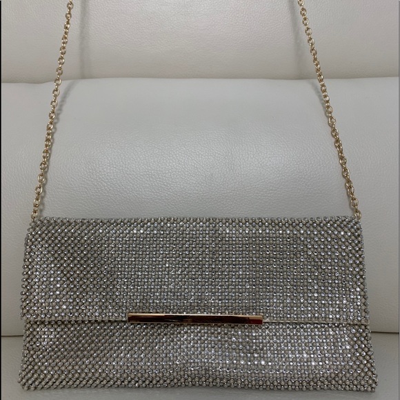 I-N-C Heather Shiny Mesh Clutch/ Shoulder Bag - Picture 1 of 6
